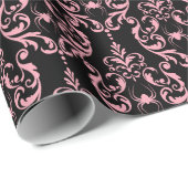 Rosa und Schwarzes Halloween Geschenkpapier (Rolleneckpunkt)