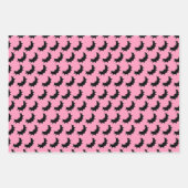 Rosa und Schwarzes Halloween Geschenkpapier Set (Vorderseite 3)