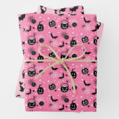 Rosa und Schwarzes Halloween Geschenkpapier Set (Beispiel)
