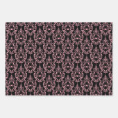 Rosa und Schwarzes Halloween Geschenkpapier Set (Vorderseite)