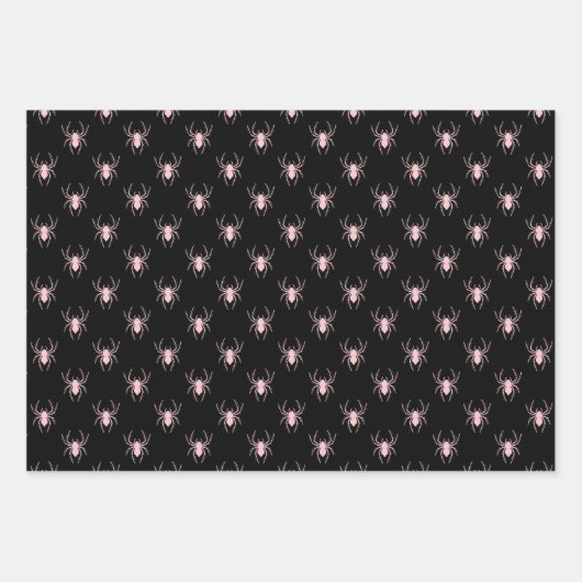 Rosa und Schwarzes Halloween Geschenkpapier Set (Vorderseite 3)