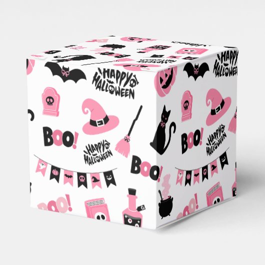 Rosa und Schwarzes Halloween Geschenkschachtel (Vorderseite)