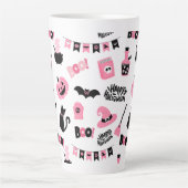 Rosa und Schwarzes Halloween Milchtasse (Vorderseite)