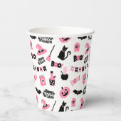 Rosa und Schwarzes Halloween Pappbecher (Rückseite)