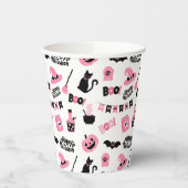 Rosa und Schwarzes Halloween Pappbecher (Links)