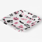 Rosa und Schwarzes Halloween Pappteller (Gewinkelt)