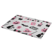 Rosa und Schwarzes Halloween Schneidebrett (Ecke)