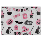 Rosa und Schwarzes Halloween Schneidebrett (Vorderseite)