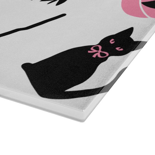 Rosa und Schwarzes Halloween Schneidebrett (Ecke)