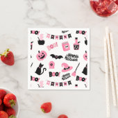 Rosa und Schwarzes Halloween Serviette (Beispiel)