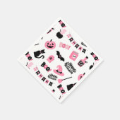 Rosa und Schwarzes Halloween Serviette (Ecke)