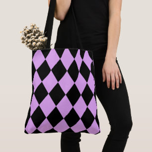 Rosa und Schwarzes Harlequin Tasche