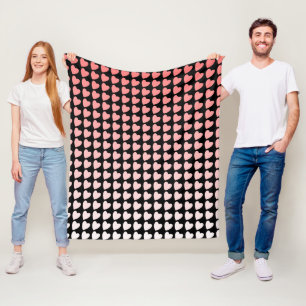 Rosa und schwarzes Herz Muster Mädchenhaft Fleecedecke