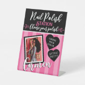 Rosa und schwarzes Herz Rosa Wellness-Center Foto Sockelschild (Vorderseite)