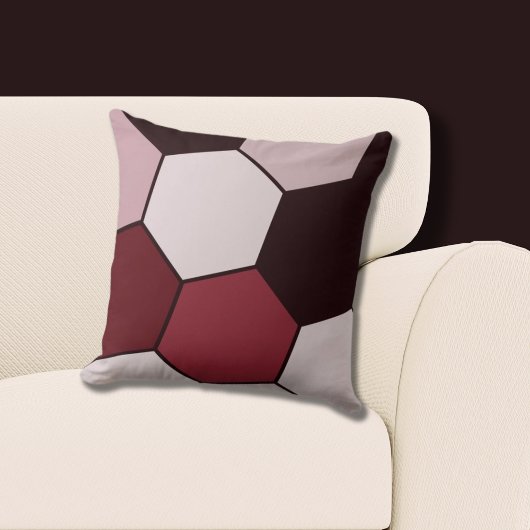 Rosa und schwarzes Hexagon-Muster Kissen