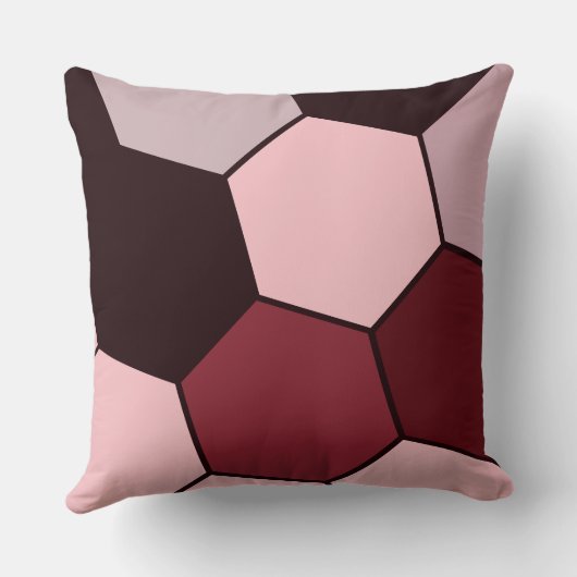 Rosa und schwarzes Hexagon-Muster Kissen (Rückseite)