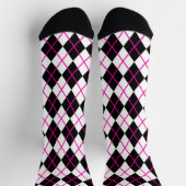 Rosa und schwarzes Karo-Argyle-Diamant Socken (Oben)