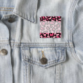 Rosa und schwarzes Leopard-Druck-Muster Button (Beispiel)