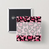 Rosa und schwarzes Leopard-Druck-Muster Button (Vorne & Hinten)