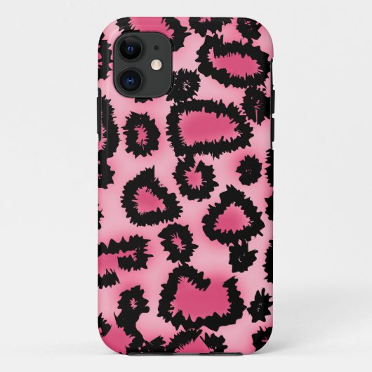 Rosa und schwarzes Leopard-Druck-Muster Case-Mate iPhone Hülle (Rückseite)