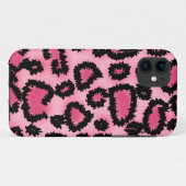 Rosa und schwarzes Leopard-Druck-Muster Case-Mate iPhone Hülle (Rückseite (Horizontal))