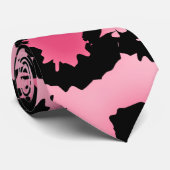 Rosa und schwarzes Leopard-Druck-Muster Krawatte (Gerollt)