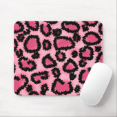 Rosa und schwarzes Leopard-Druck-Muster Mousepad (Mit Mouse)
