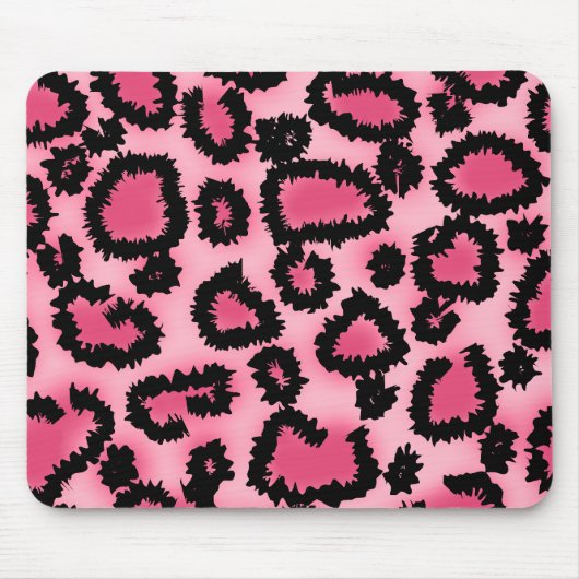 Rosa und schwarzes Leopard-Druck-Muster Mousepad (Vorne)