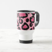 Rosa und schwarzes Leopard-Druck-Muster Reisebecher (VorderseiteRechts)