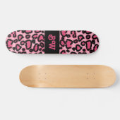 Rosa und schwarzes Leopard-Druck-Muster Skateboard (Horizontal)