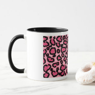 Rosa und schwarzes Leopard-Druck-Muster Tasse