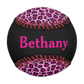 Rosa und schwarzes Leopard mit Namen Baseball (Vorderseite)