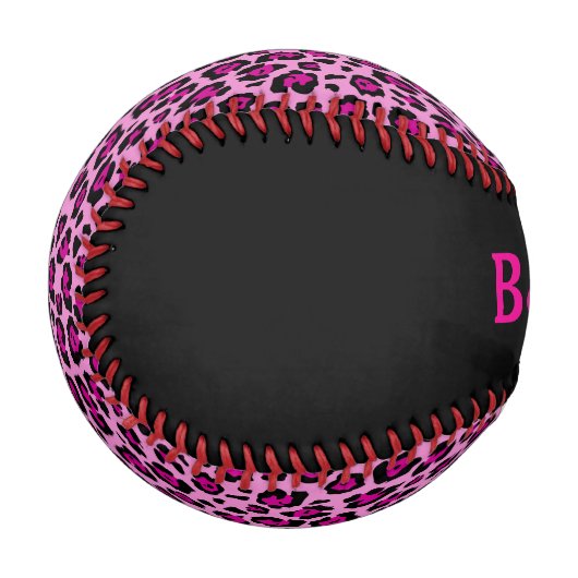 Rosa und schwarzes Leopard mit Namen Baseball (Vorderseite Links)