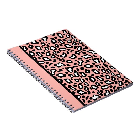 Rosa und schwarzes Leopard-Notebook Notizblock (Rechte Seite)