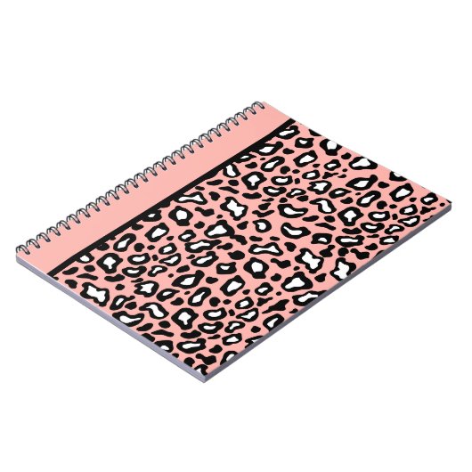 Rosa und schwarzes Leopard-Notebook Notizblock (Linke Seite)