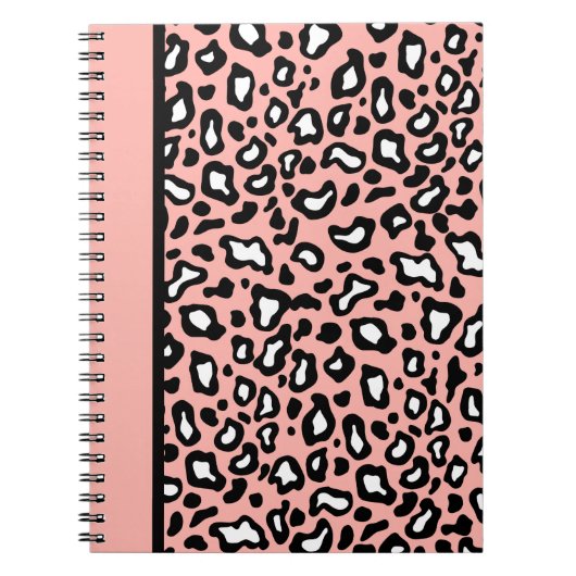 Rosa und schwarzes Leopard-Notebook Notizblock (Vorderseite)