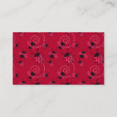 Rosa und schwarzes Marienkäfer-Muster Visitenkarte (Rückseite)