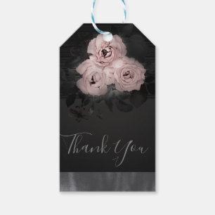 Rosa und schwarzes modernes glamouröses florales c geschenkanhänger