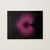 Rosa und schwarzes Mosaikherz Puzzle (Horizontal)