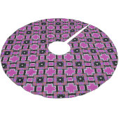 Rosa und schwarzes Muster Polyester Weihnachtsbaumdecke (Schrägansicht)