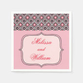 Rosa und schwarzes Muster Serviette (Vorderseite)