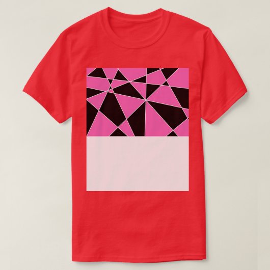 Rosa und schwarzes Muster T-Shirt (Design vorne)