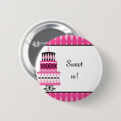 Rosa und schwarzes Party Button (Vorne & Hinten)