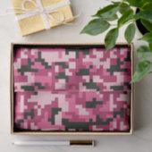 Rosa und schwarzes Pixel-Tarnmuster Seidenpapier (Geschenk)