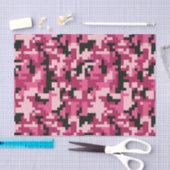 Rosa und schwarzes Pixel-Tarnmuster Seidenpapier (Handwerk)