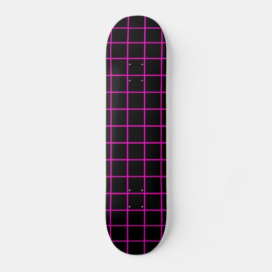 Rosa und schwarzes Rastermuster Skateboard Deck (Vorderseite)