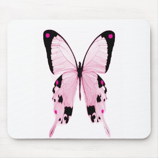 rosa und schwarzes Schmetterling mousepad (Vorne)