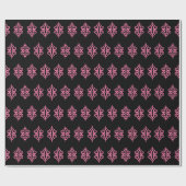 Rosa und schwarzes Spitzenmuster Geschenkpapier (Flach)