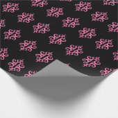 Rosa und schwarzes Spitzenmuster Geschenkpapier (Ecke)