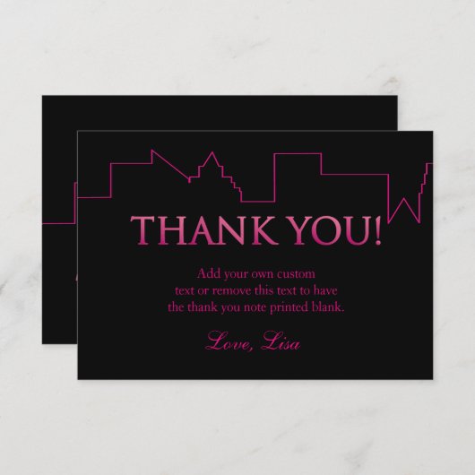 Rosa und Schwarzes, Stadt | danken Ihnen Karten (Vorne/Hinten)